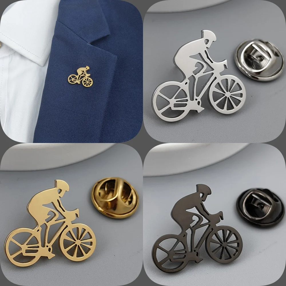 Cyclist Brooch Pin