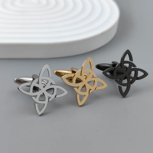 Celtic Knot Cufflinks for Men | Hollow Irish Symbol Cuff Links | Wedding Gift for Him | Viking Pagan Jewelry | Scottish Irish Heritage Accessory