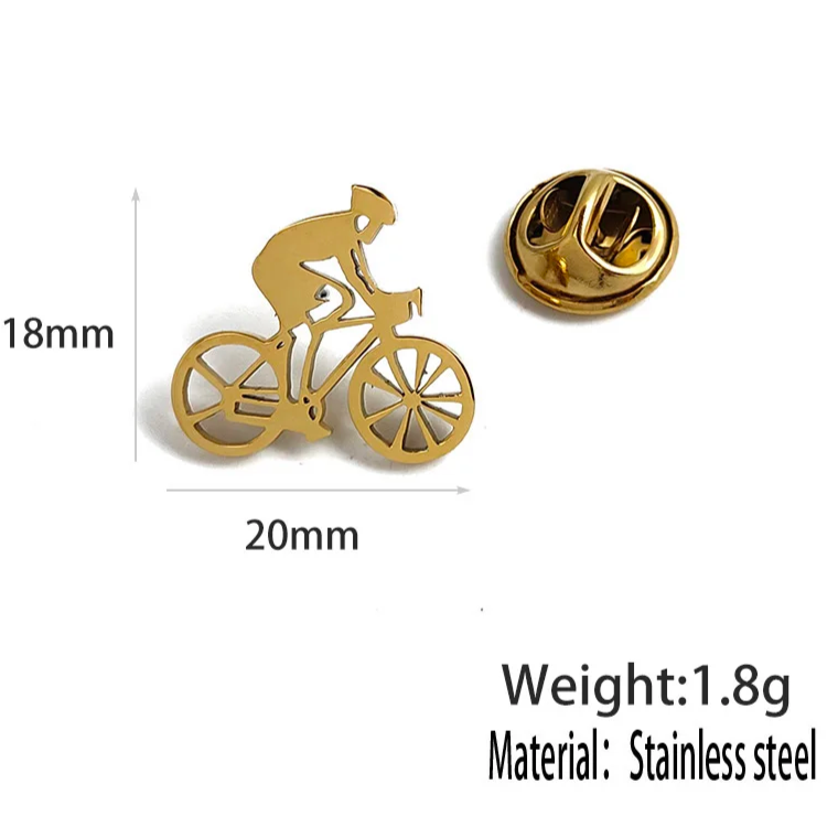 Cyclist Brooch Pin