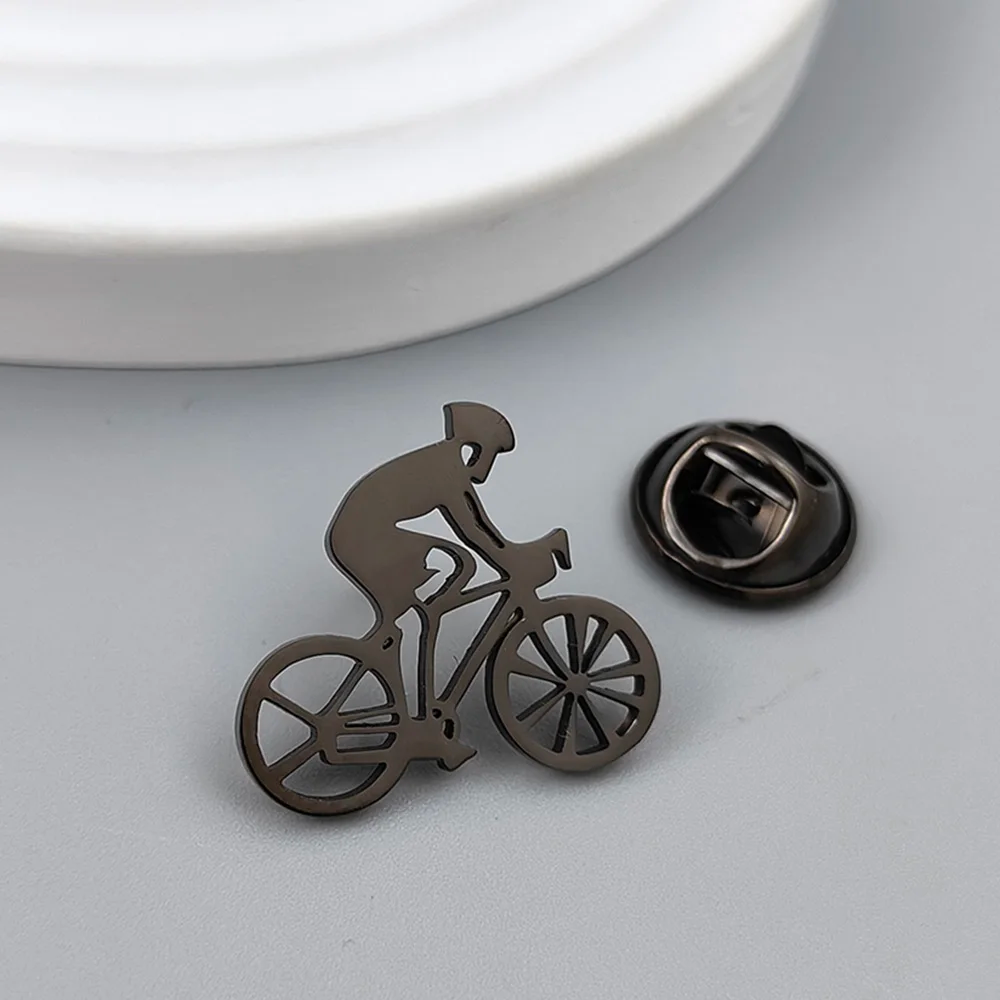 Cyclist Brooch – Stainless Steel Lapel Pin for Men & Women | Gift for Cyclists & Sport Lovers | Biker Jacket Pin | Cycling Enthusiast Accessory
