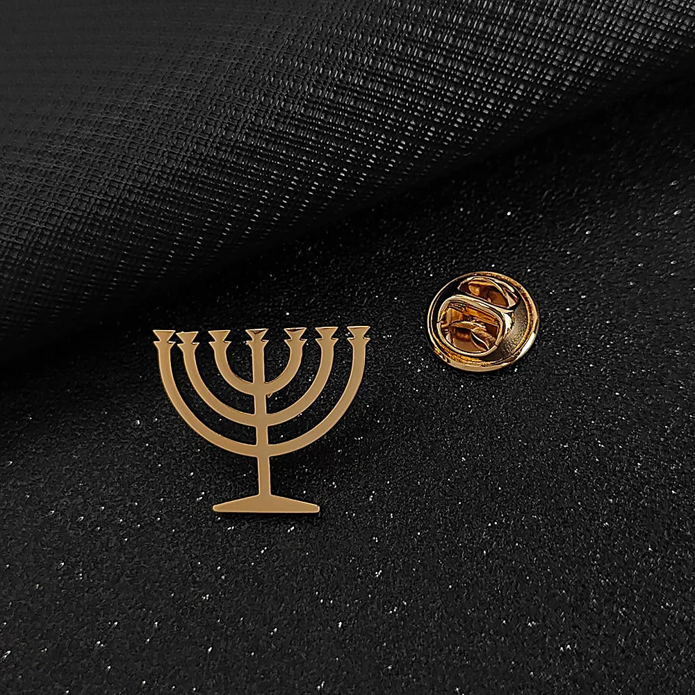 Jewish Menorah Brooch
