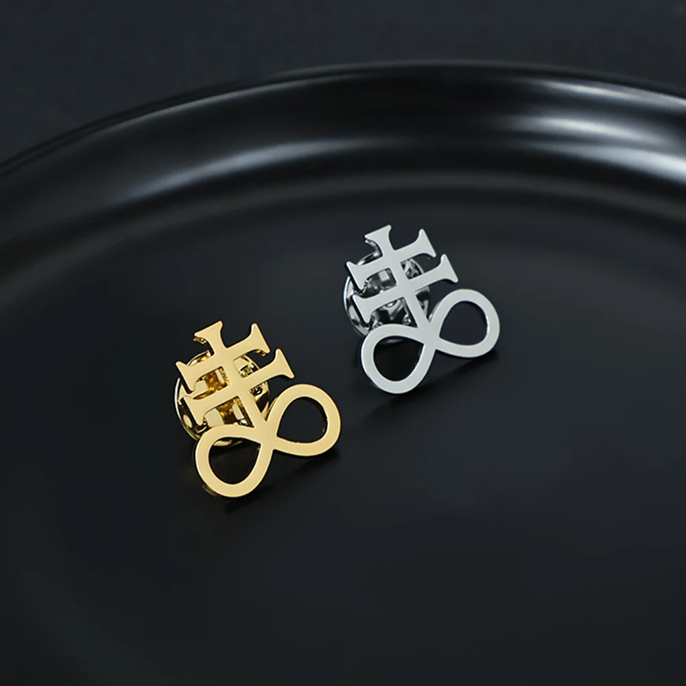 Leviathan Cross brooch with Luciferian symbolism for goth, occult, or witchcraft lovers. A bold, mysterious gift for dark academia and Wiccan styles.