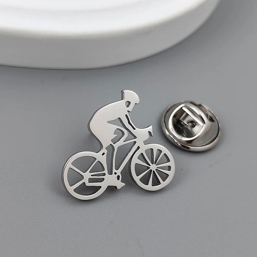 Cyclist Brooch – Stainless Steel Lapel Pin for Men & Women | Gift for Cyclists & Sport Lovers | Biker Jacket Pin | Cycling Enthusiast Accessory