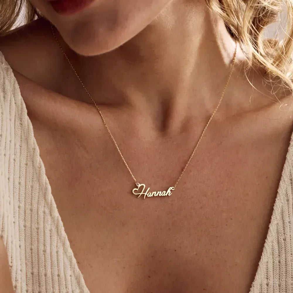Custom Heart Name Necklace