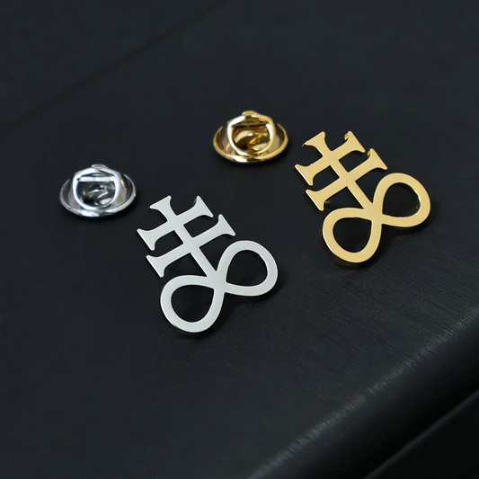 Leviathan Cross brooch with Luciferian symbolism for goth, occult, or witchcraft lovers. A bold, mysterious gift for dark academia and Wiccan styles.