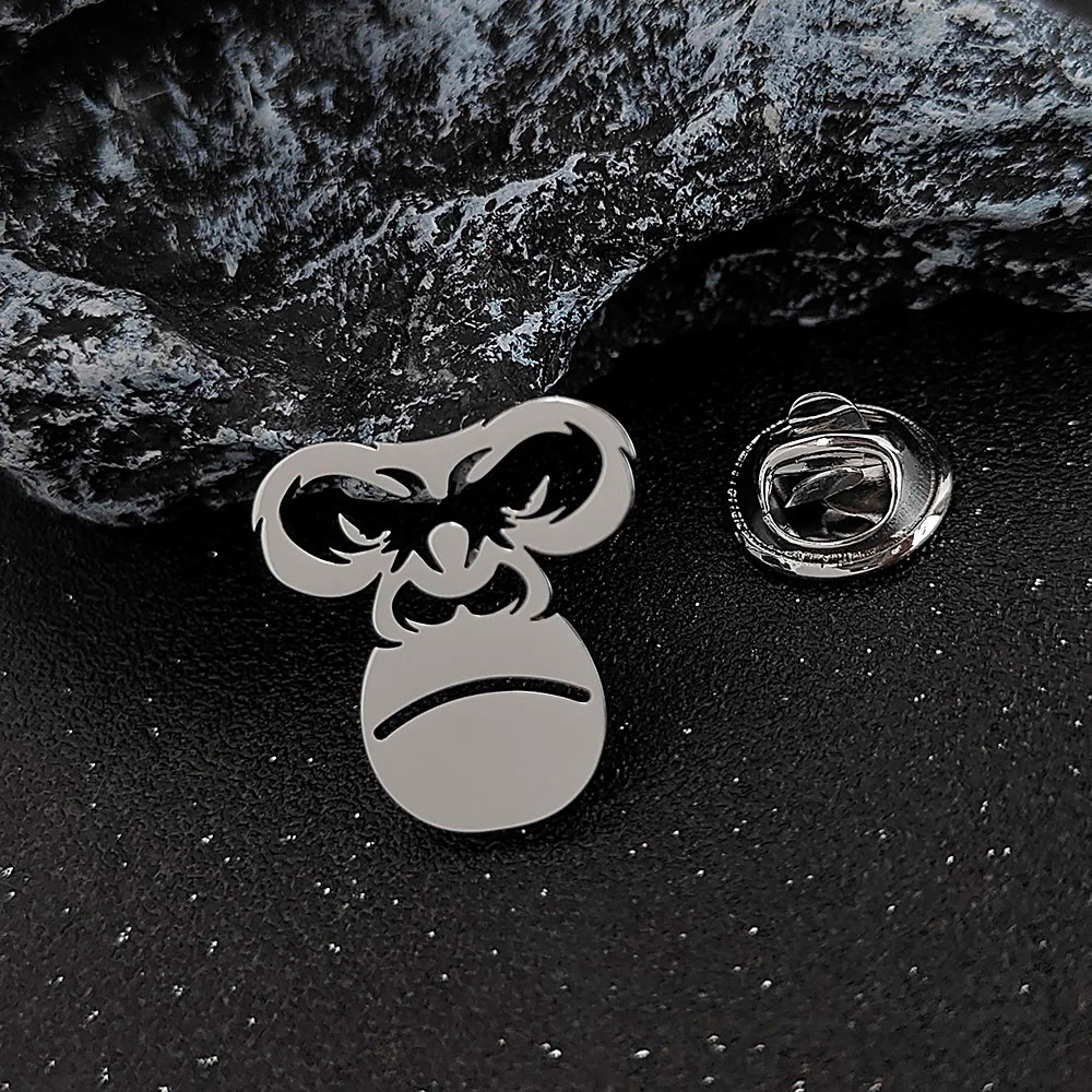 Meditating Ape Brooch Pin