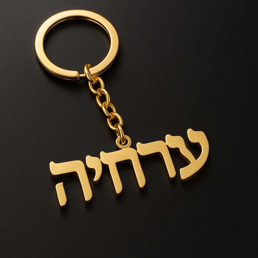 Custom Hebrew Name Keychain
