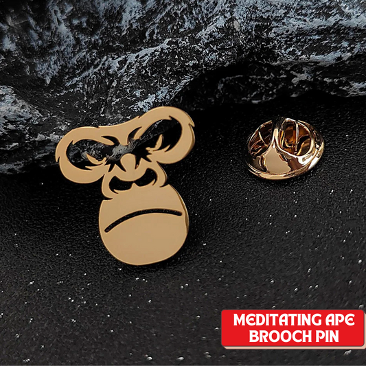 Meditating Ape Brooch Pin