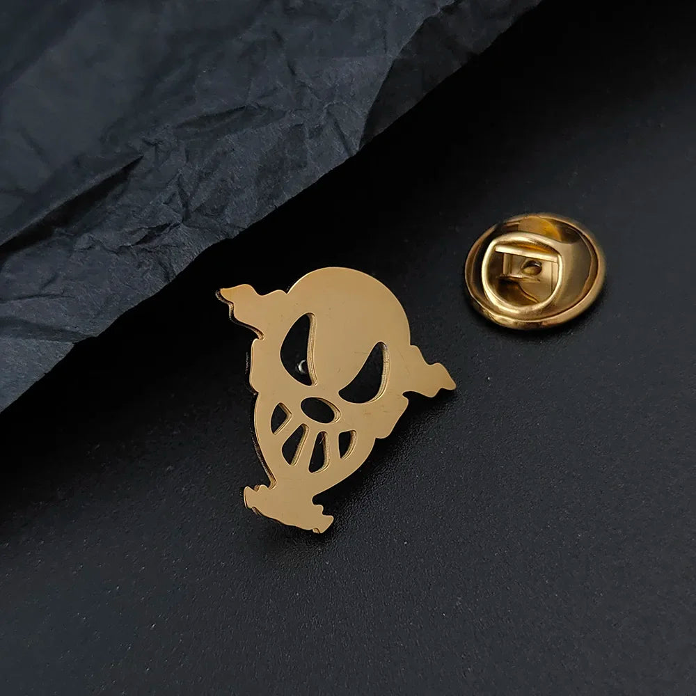 Gothic Horror Skull Brooch