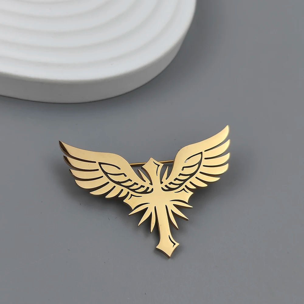 Wings Cross Brooch Pin