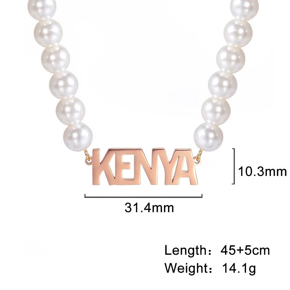 Custom Pearl Name Necklace