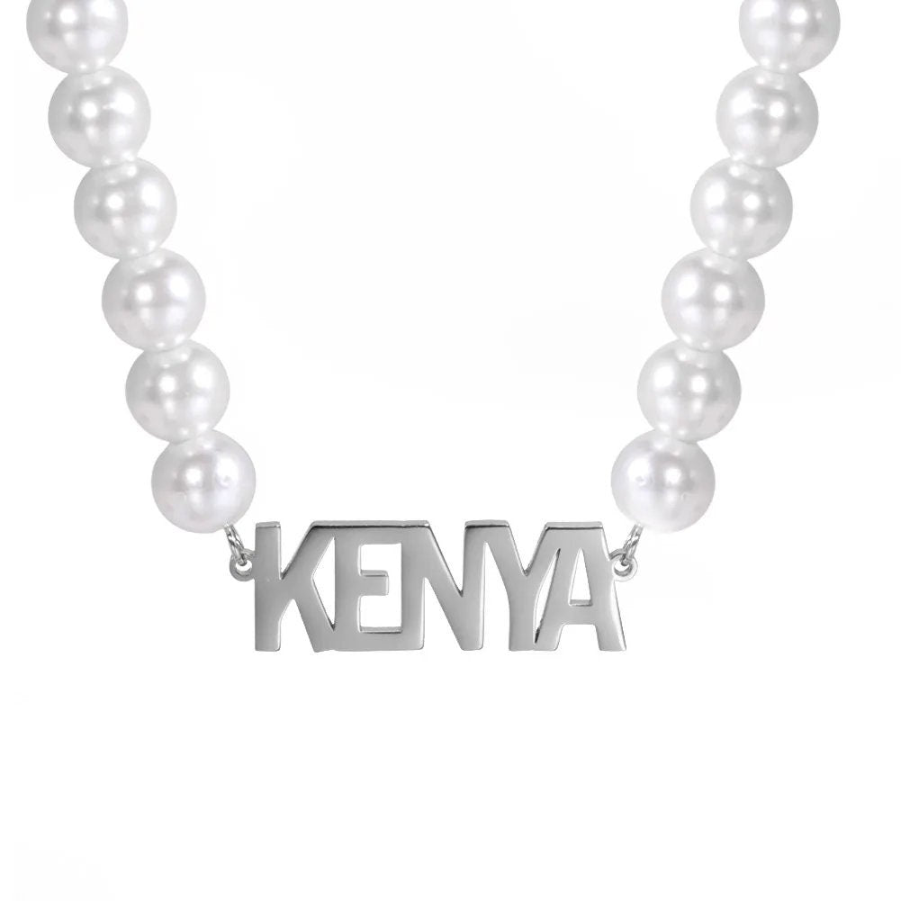 Custom Pearl Name Necklace