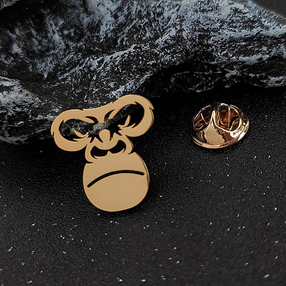 Meditating Ape Brooch Pin
