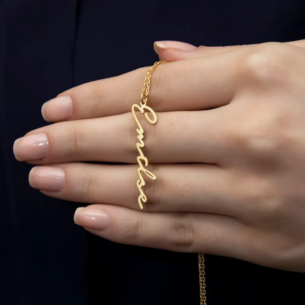 Custom Vertical Name Necklace