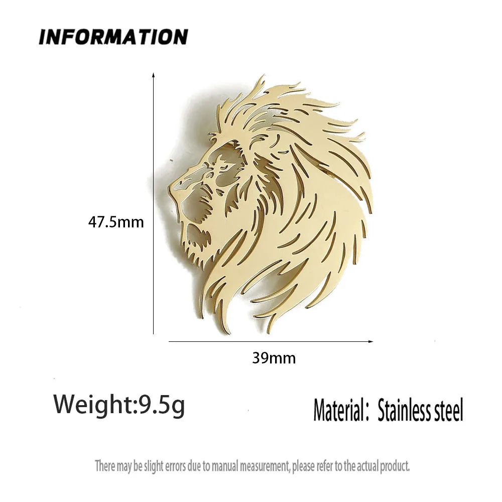Lion Head Brooch Pin