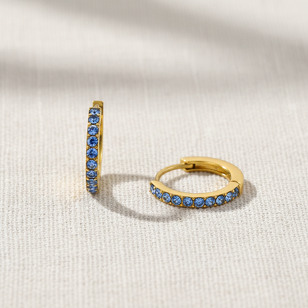 Birthstone Hoop Earrings