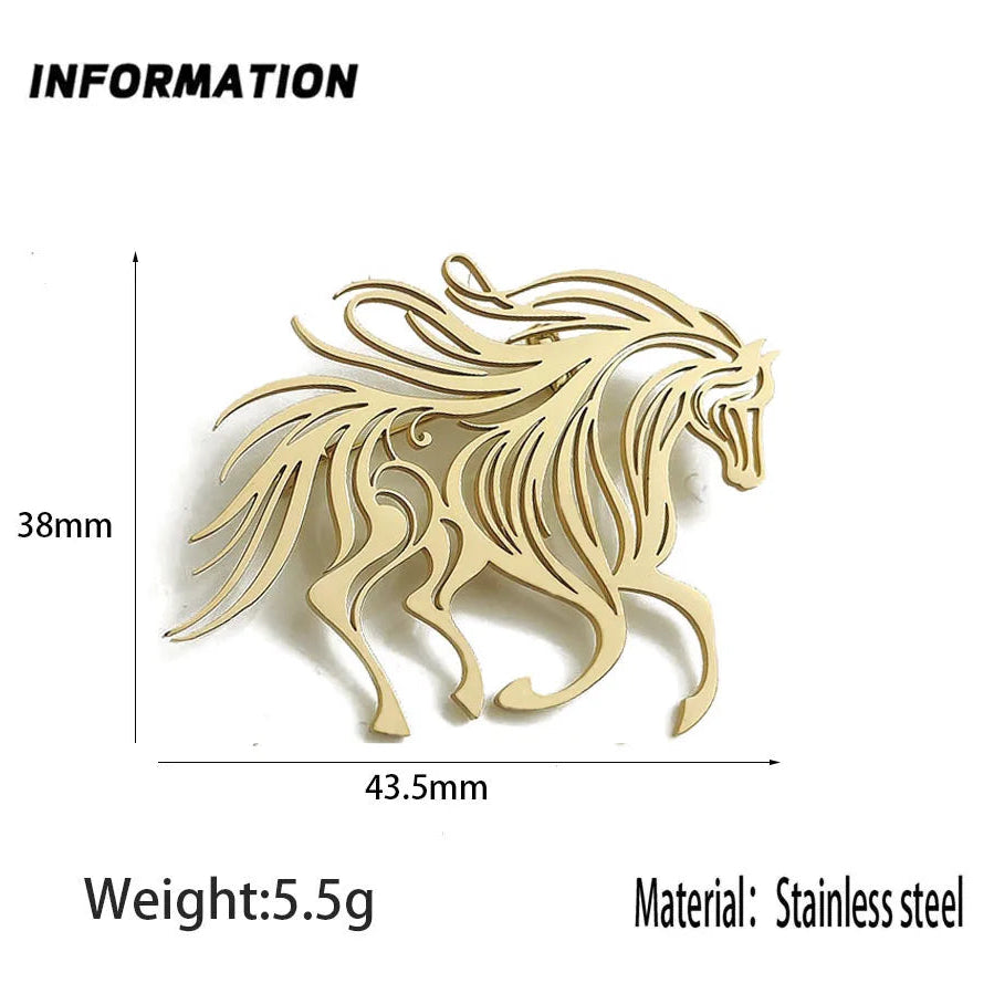 Running Horse Brooch Pin