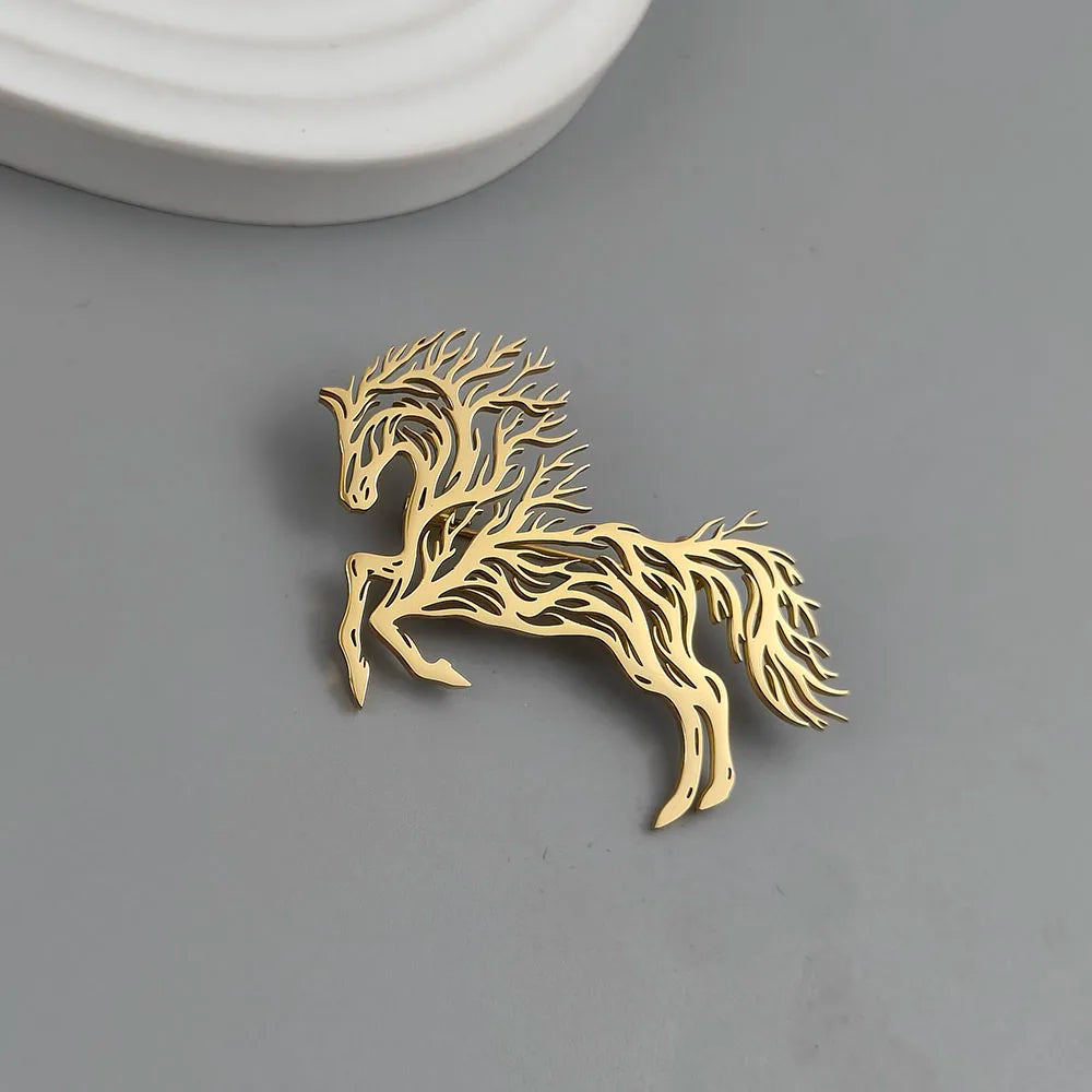 Running Horse Brooch Pin