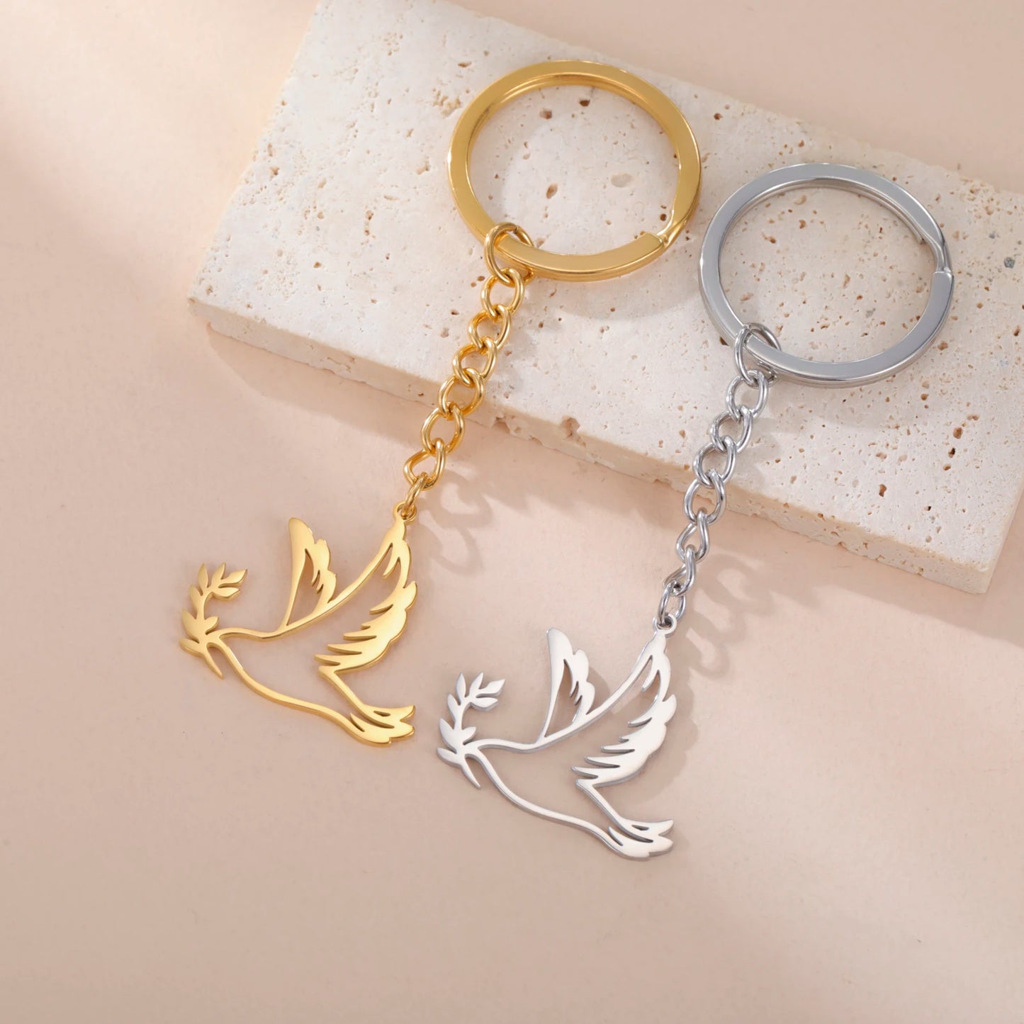 Peace Dove Keychain