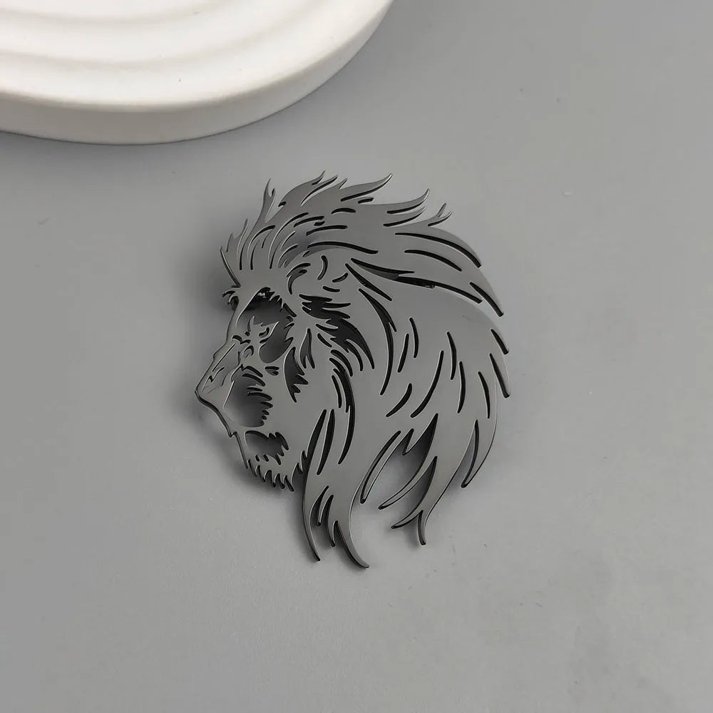 Lion Head Brooch Pin