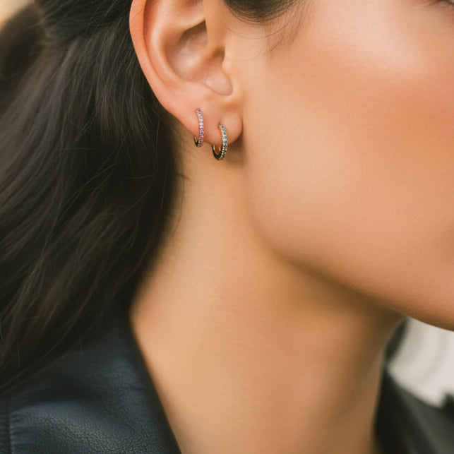 Birthstone Hoop Earrings