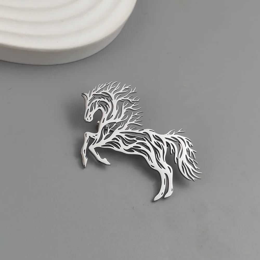 Running Horse Brooch Pin