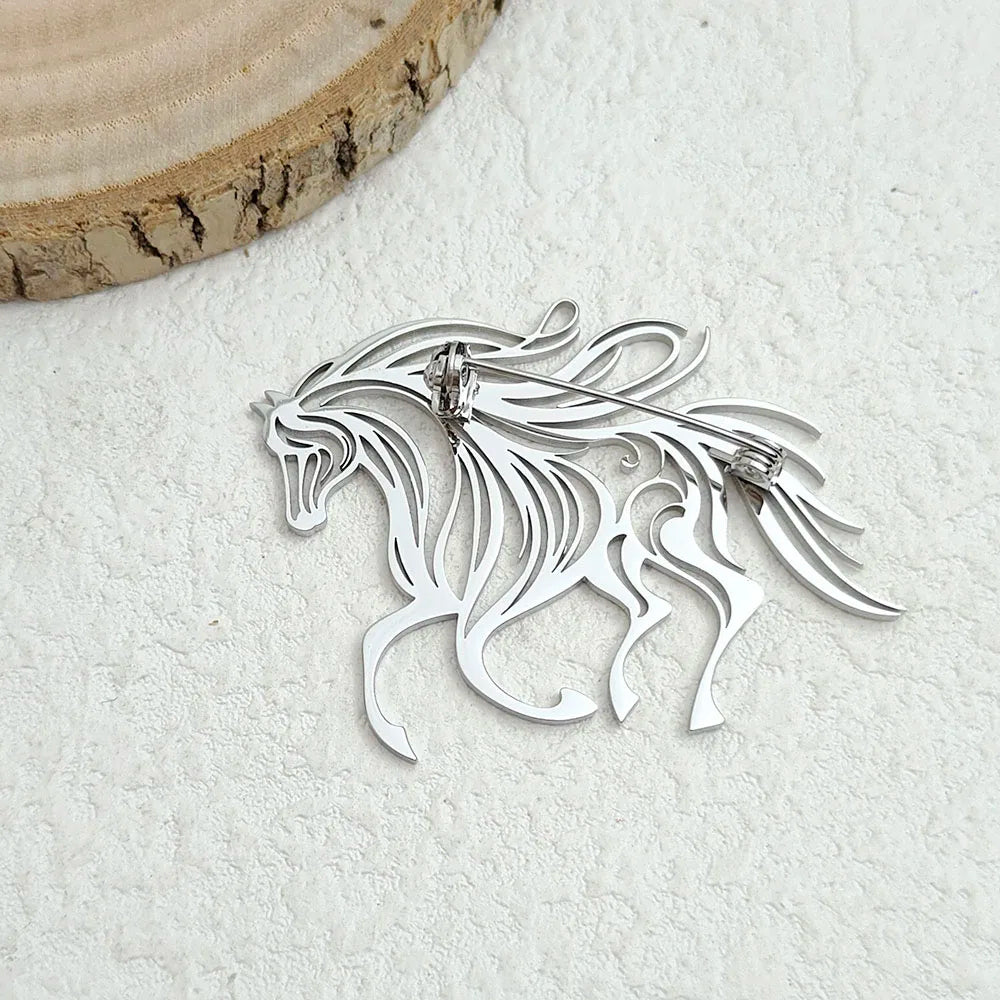 Running Horse Brooch Pin