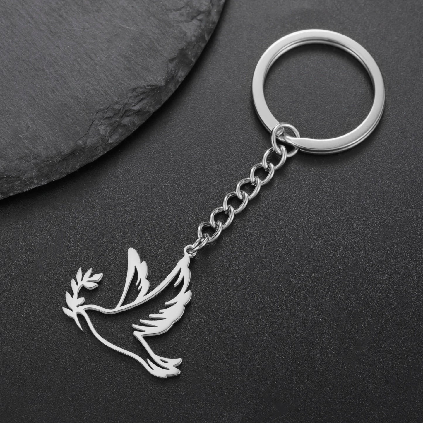 Peace Dove Keychain