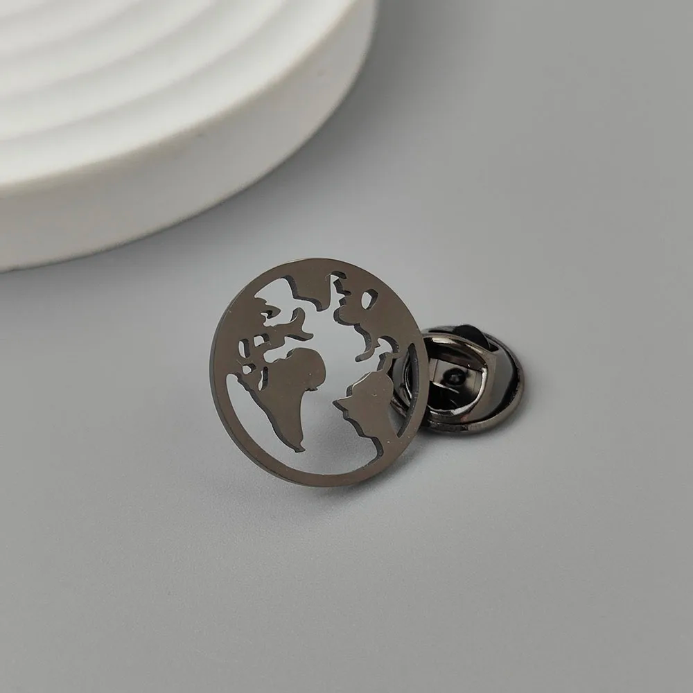 World Map Brooch Pin