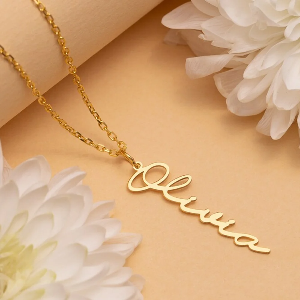Custom Vertical Name Necklace