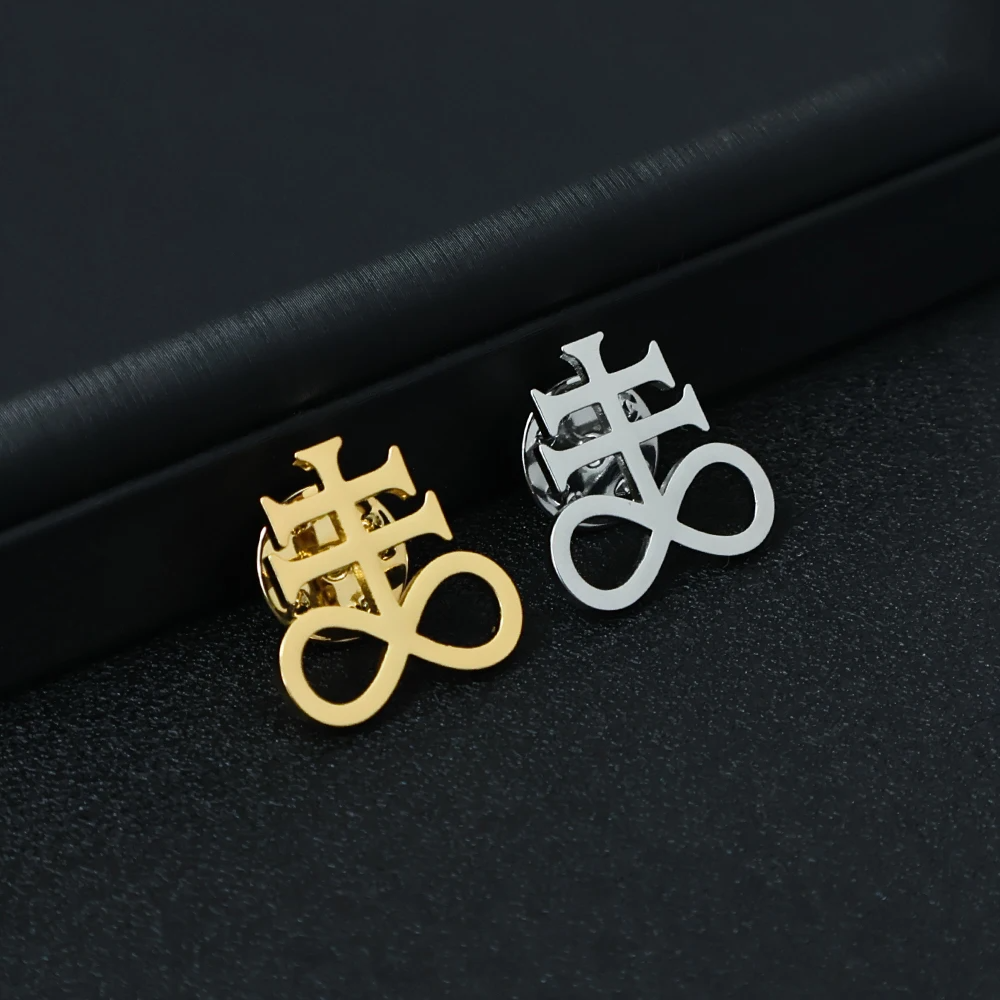Leviathan Cross brooch with Luciferian symbolism for goth, occult, or witchcraft lovers. A bold, mysterious gift for dark academia and Wiccan styles.
