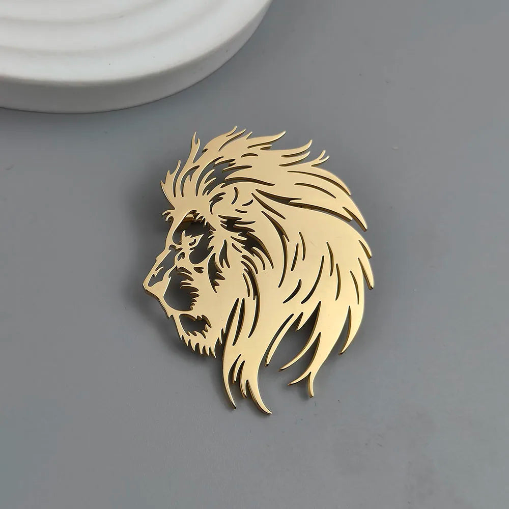 Lion Head Brooch Pin
