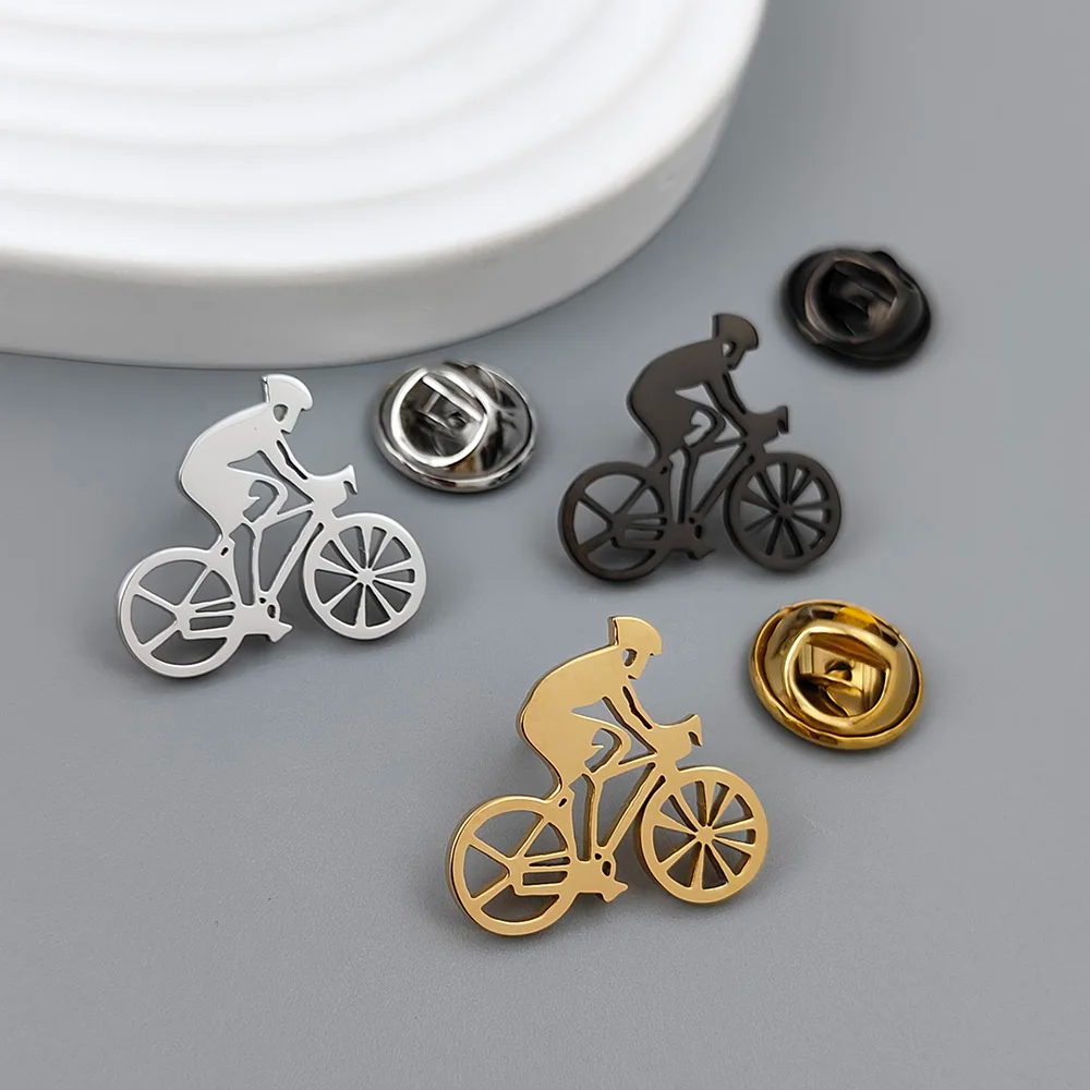 Cyclist Brooch Pin