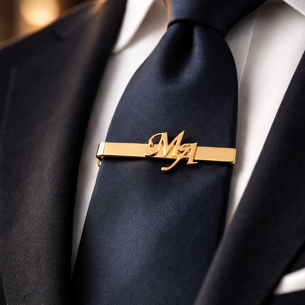 Custom Name Initials Tie Clips