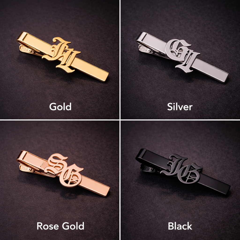 Custom Name Initials Tie Clips
