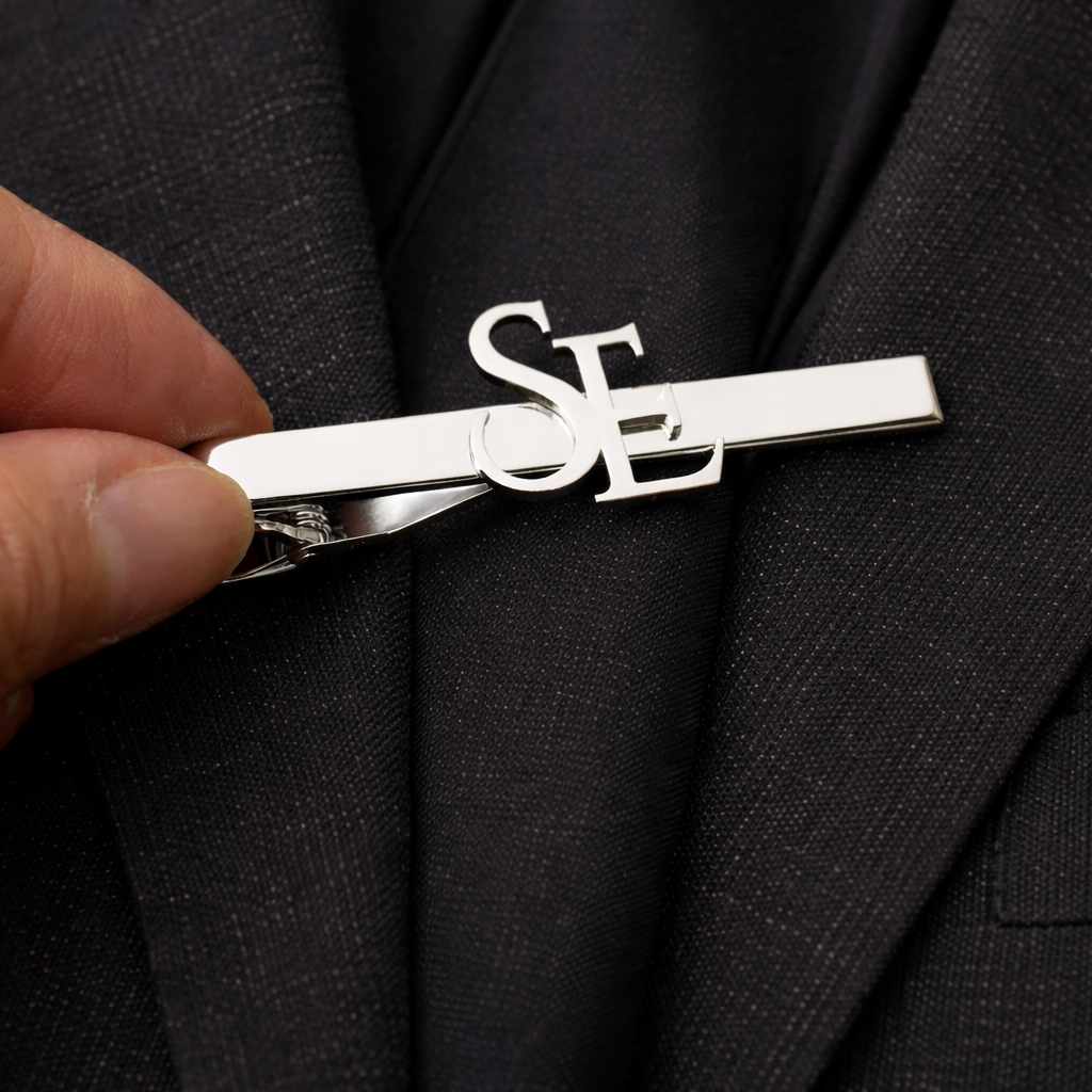 Custom Name Initials Tie Clips