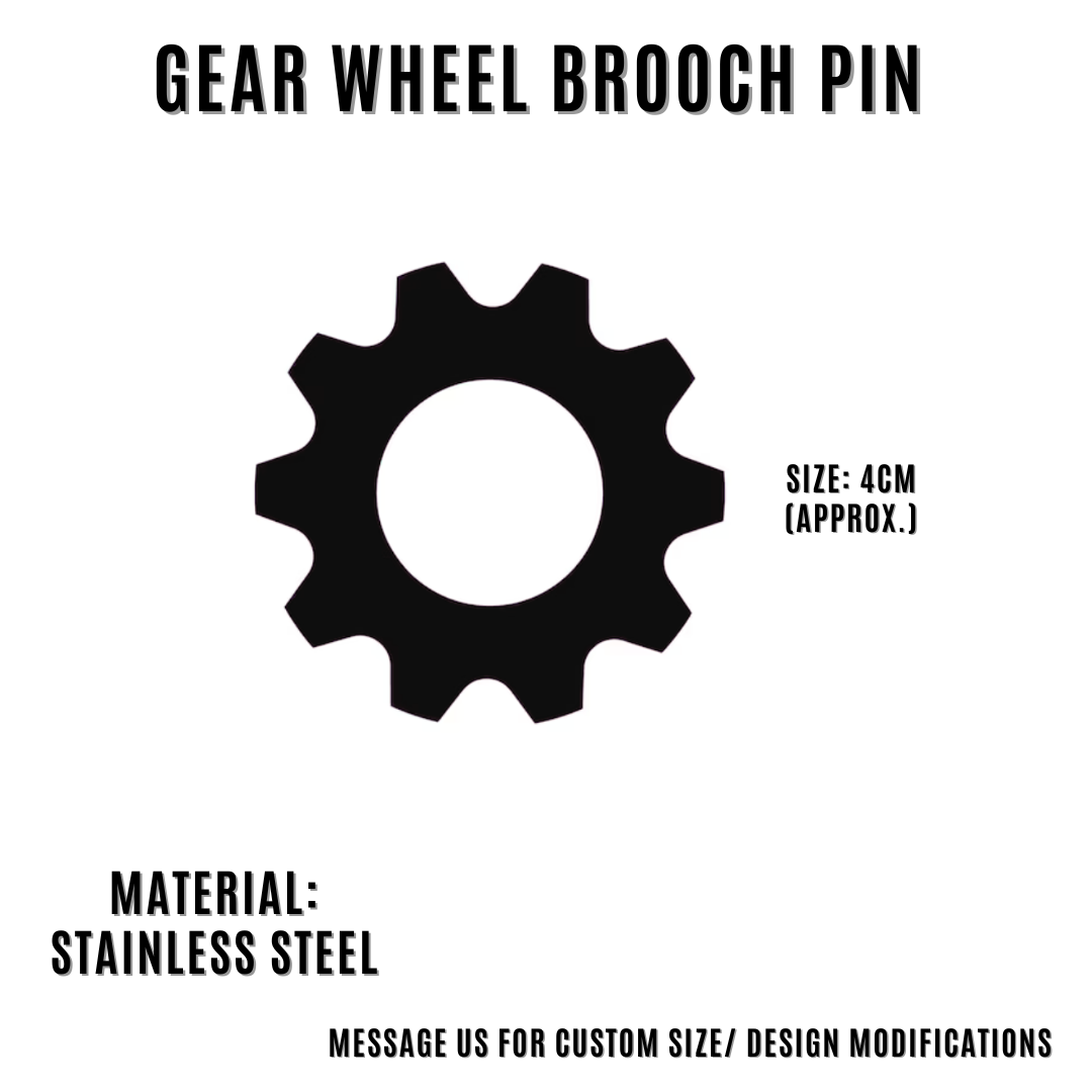Gear Wheel Brooch Pin