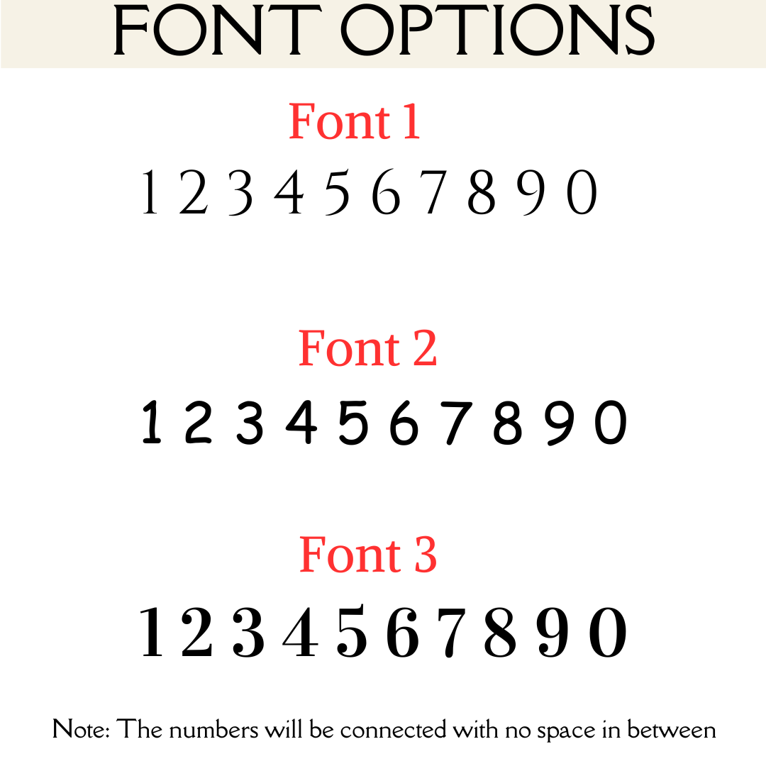 Personalized Number Brooch