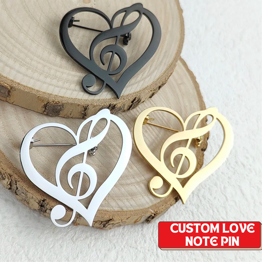 music note brooch, love note pin, musician lapel pin, elegant suit brooch, corsage pin stainless, gift for music lover, music teacher gift, stainless brooch pin, daily outfit accessory, music note jewelry, gentleman suit pin, band teacher gift, luggage decor pin