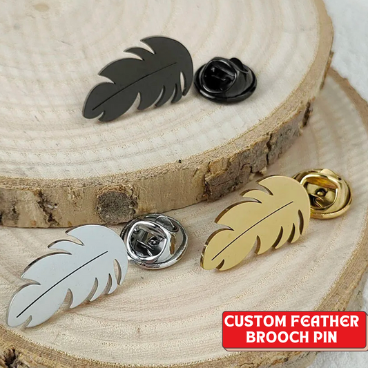 feather brooch pin, stainless steel pin, elegant lapel feather, feather scarf pin, spiritual brooch gift, feather jacket pin, freedom symbol brooch, bird feather pin, memorial feather jewelry, nature lapel pin, gift for her him, feather hat brooch, minimalist brooch pin
