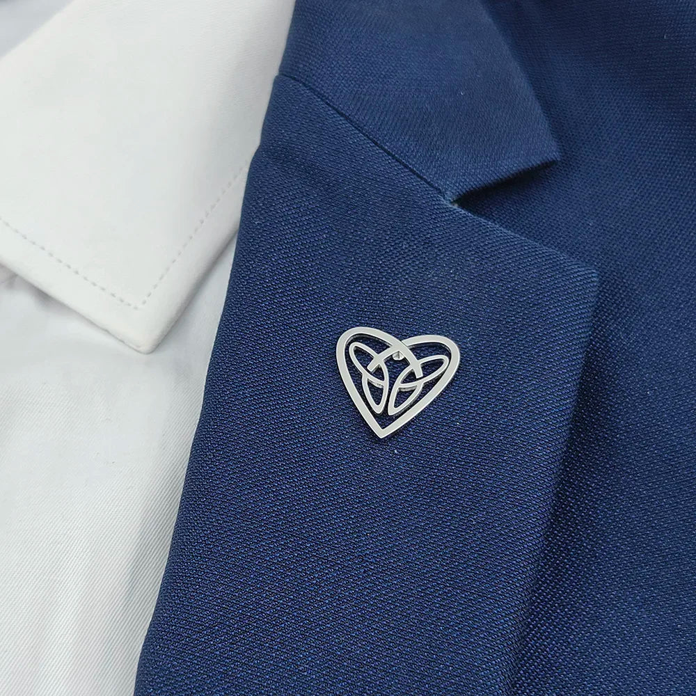 Love Heart Celtic Knot Brooch Pin