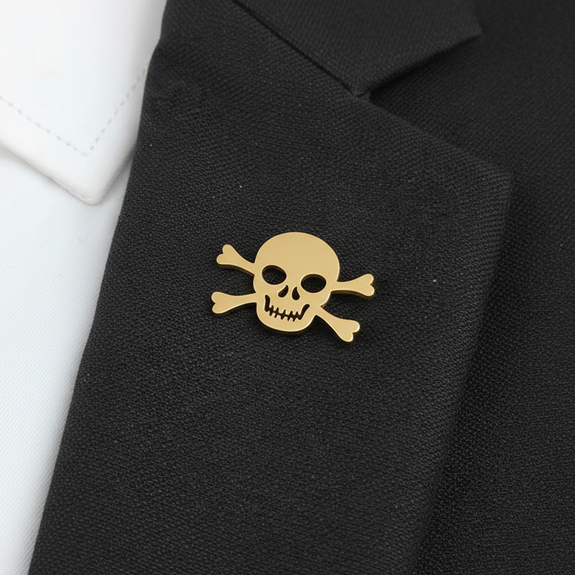 Viking Cross Skull Brooch