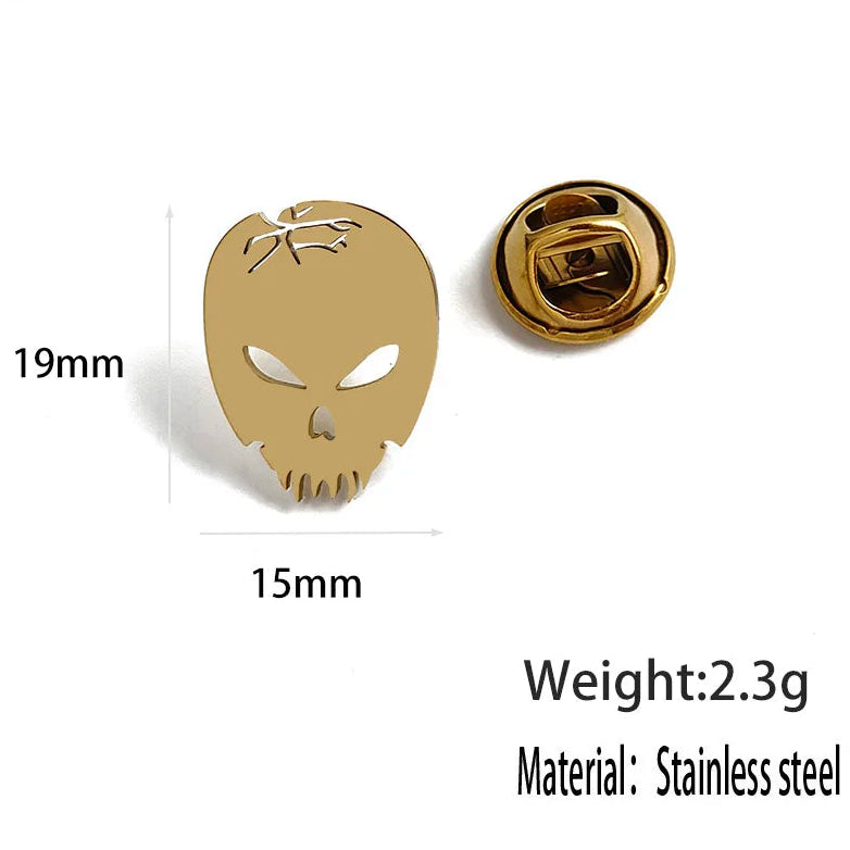 Skull and Tooth Lapel Pin