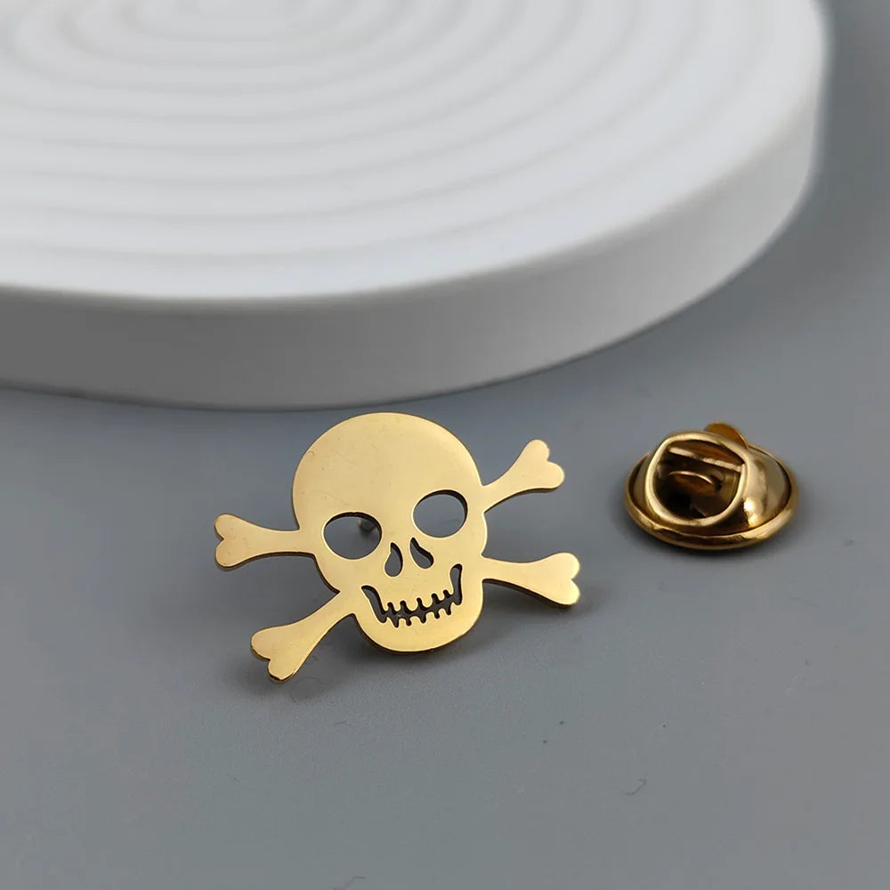 Viking Cross Skull Brooch