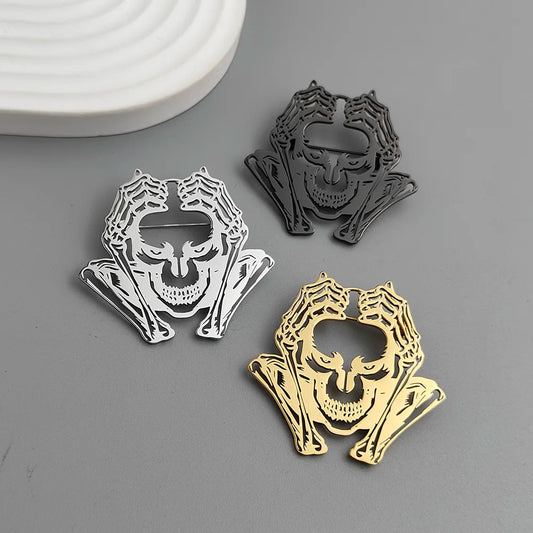 Distressed Skull Brooch