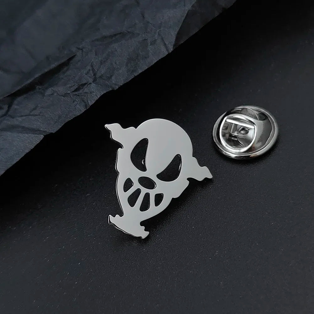 Gothic Horror Skull Brooch