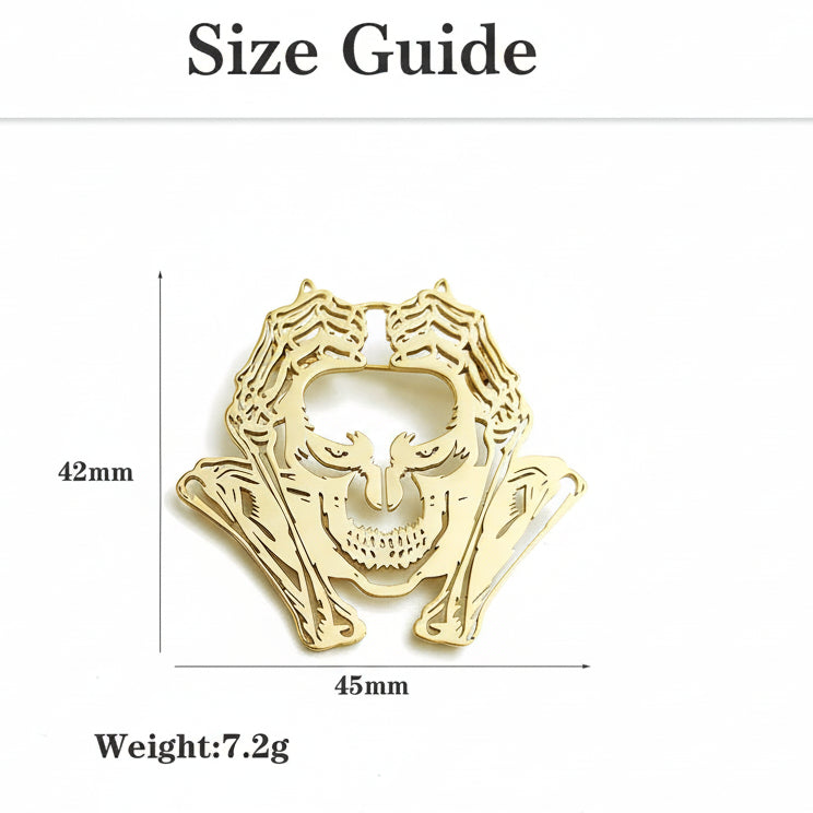 Distressed Skull Brooch