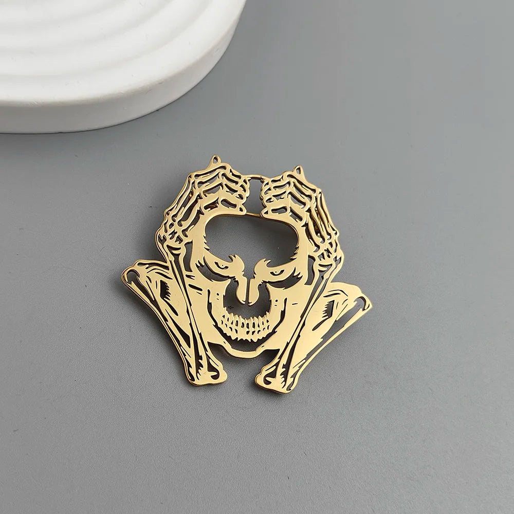 Distressed Skull Brooch