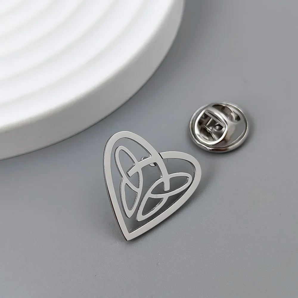 Love Heart Celtic Knot Brooch Pin