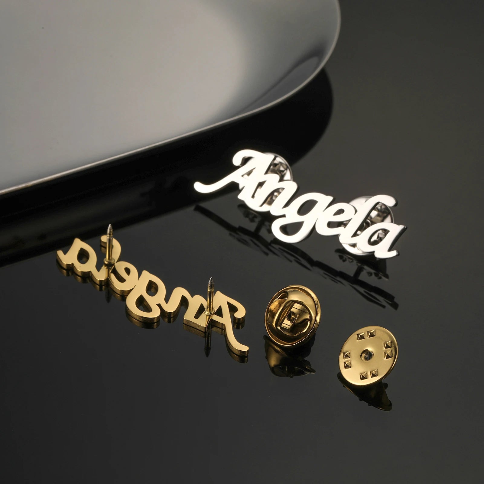 Personalized Name Brooch Pin - Custom Jewelry For Women In Gold, Rose Gold, Or Silver Plated